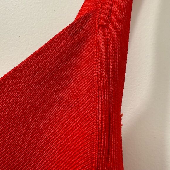 House of CB London  Red Tie Waist Bandage Dress Size M - Picture 7 of 7